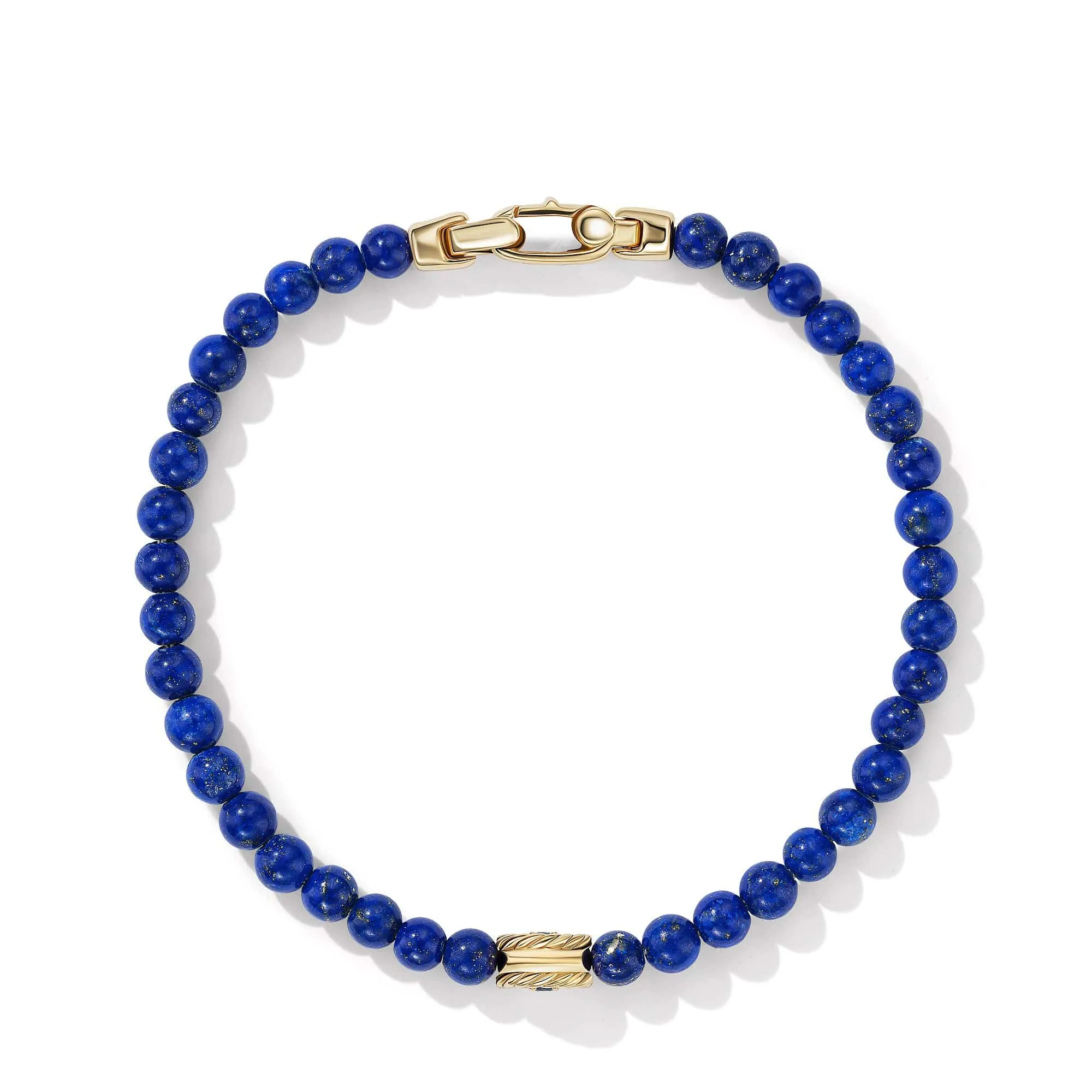 Spiritual Beads Evil Eye Bracelet with Lapis and 14K Yellow Gold