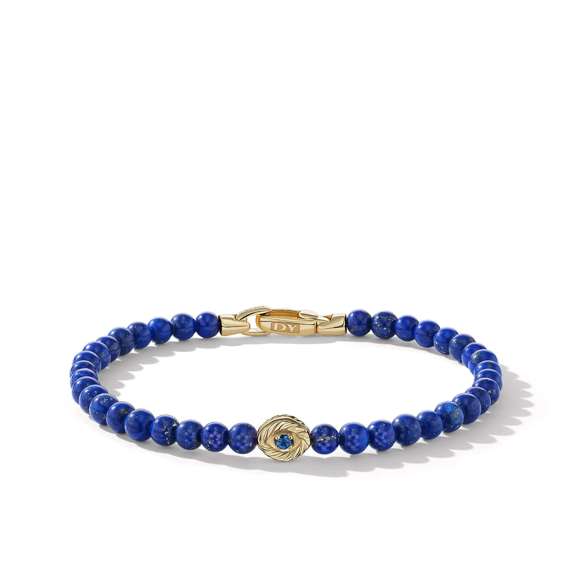 Spiritual Beads Evil Eye Bracelet with Lapis and 14K Yellow Gold