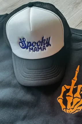 Spooky Mama Trucker Hat - White