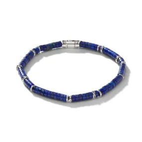 Sterling Silver Lapis Lazuli White 7.25 inch Bracelet