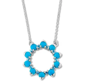Sterling Silver Sleeping Beauty Turquoise and Blue Topaz "Lumut Necklace"