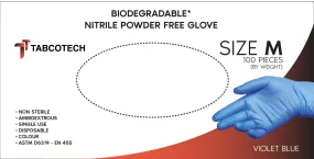 TB-BD-3M Biodegradable Nitrile Disposable Gloves - Powder Free, 3.5 MIL - Per Bag of 100pcs - $8.90