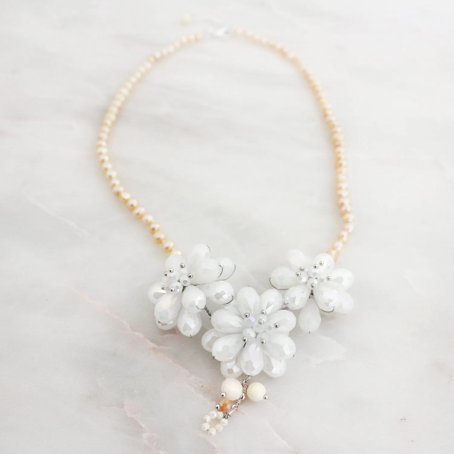 The Alexia FreshWater Pearl and Crystal Designer Necklace