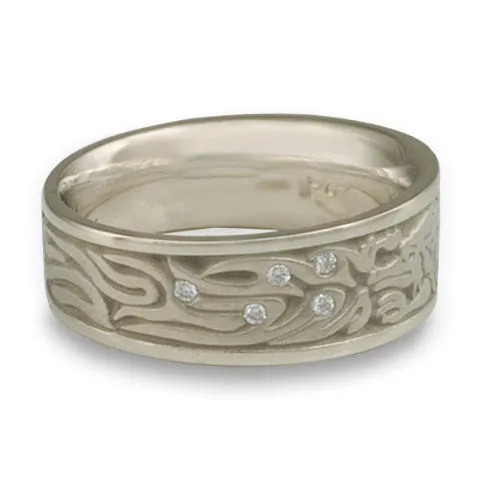 The Guardian Wedding Ring with Diamonds in 14K White Gold