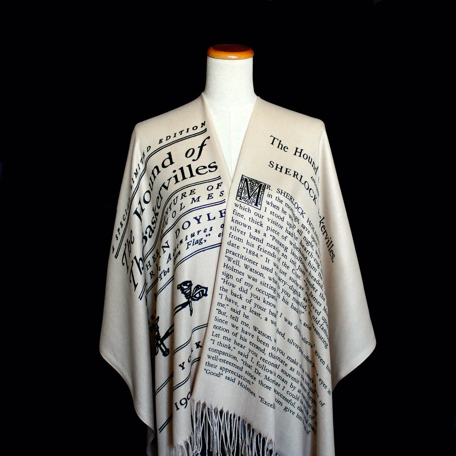 The Hound of the Baskervilles by Arthur Conan Doyle Scarf Shawl Wrap. Sherlock Holmes Scarf