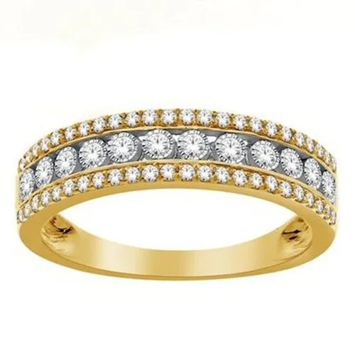 Three Row Brilliant Cut Band .40ct