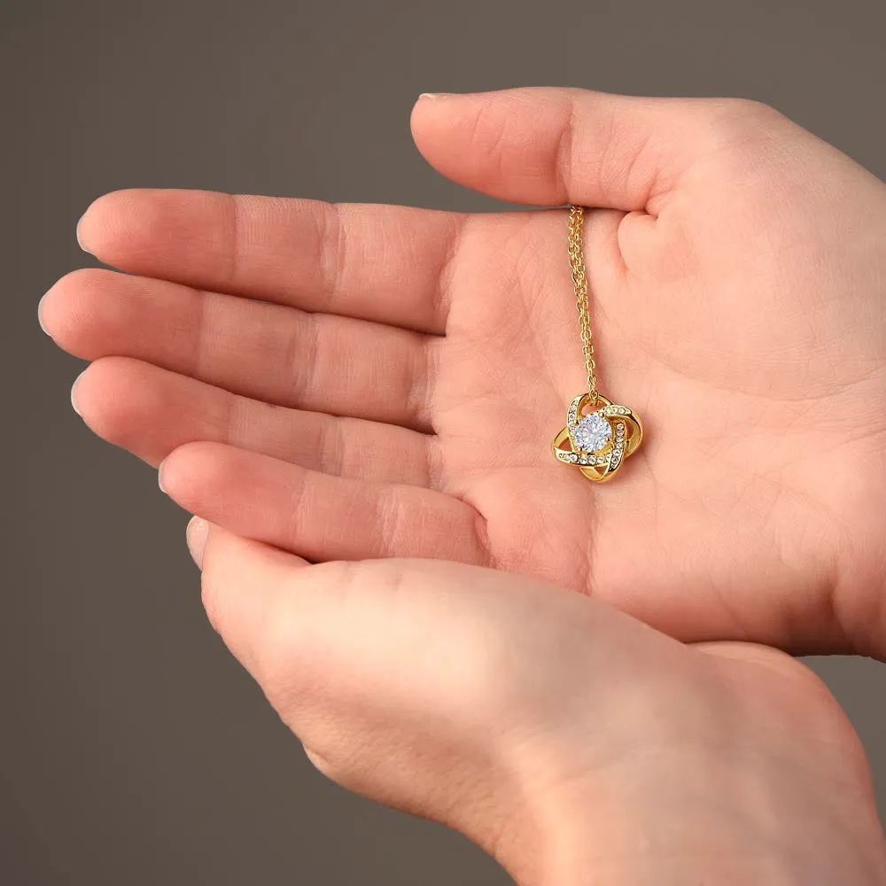 To My Beautiful Wife Necklace - I Can't Live Without You Love Knot Necklace