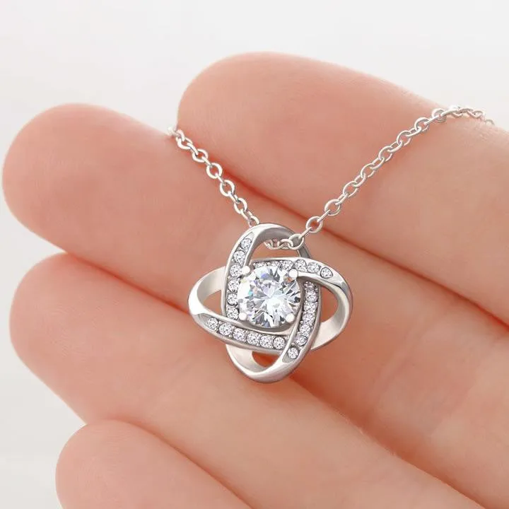To My Beautiful Wife Necklace - I Can't Live Without You Love Knot Necklace