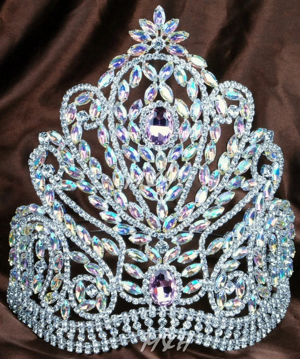 Towering Star Handmade Full Crown with Clear Austrian Rhinestones- Headpiece-Beauty Pageant -Quince