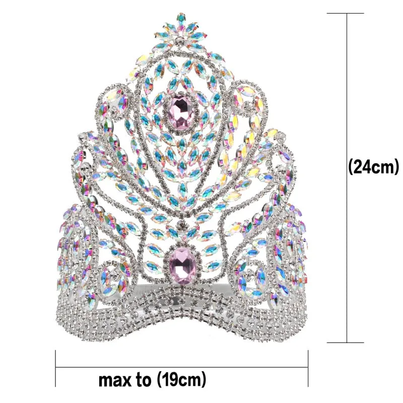 Towering Star Handmade Full Crown with Clear Austrian Rhinestones- Headpiece-Beauty Pageant -Quince