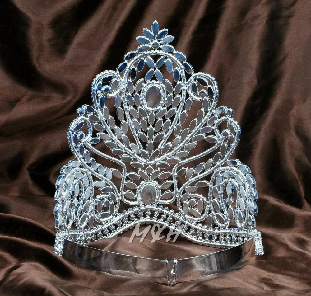 Towering Star Handmade Full Crown with Clear Austrian Rhinestones- Headpiece-Beauty Pageant -Quince