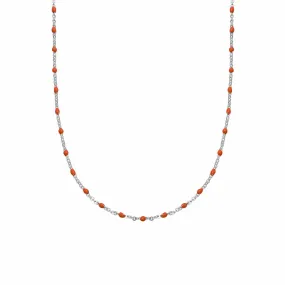 Treasures Coral Beaded Necklace Sterling Silver