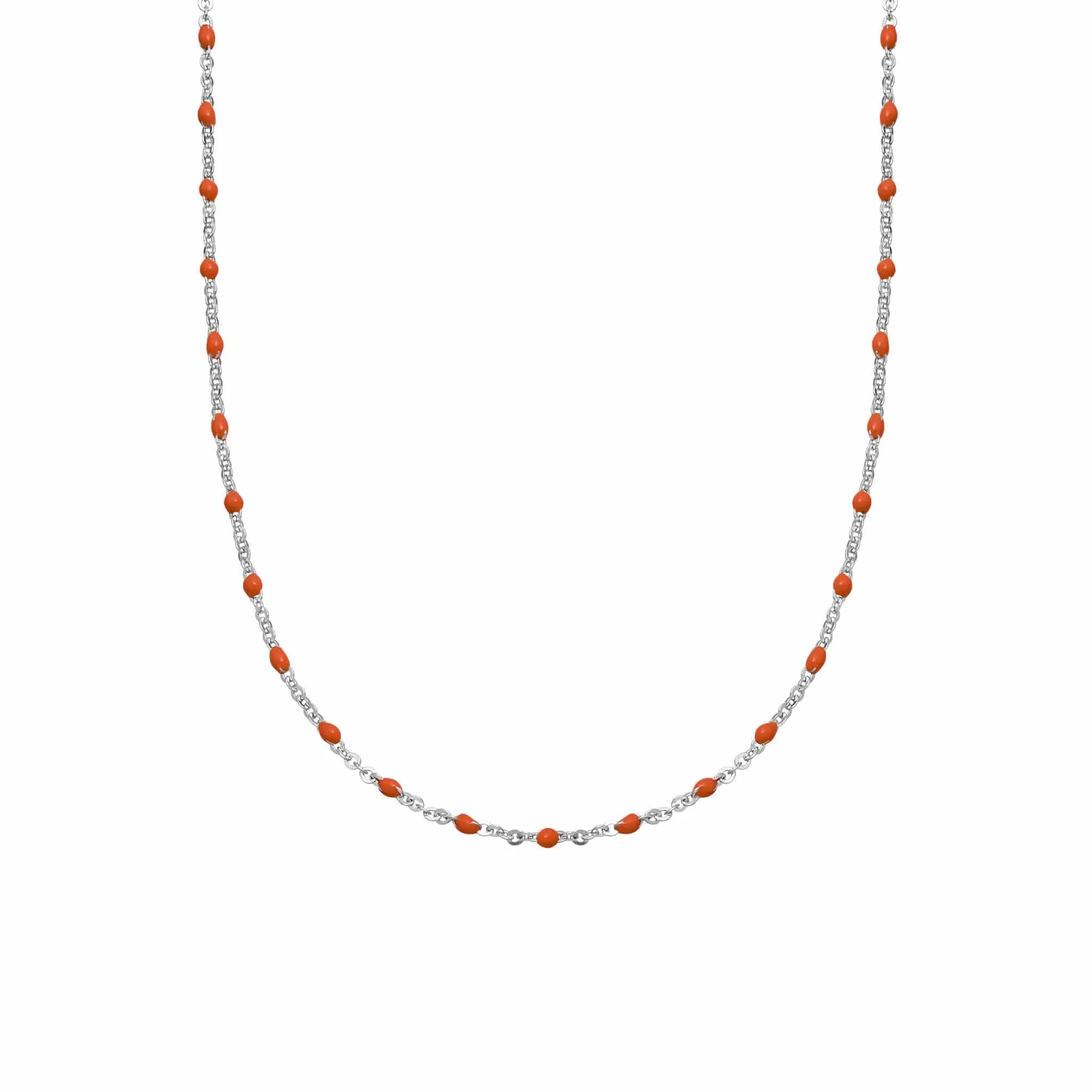 Treasures Coral Beaded Necklace Sterling Silver