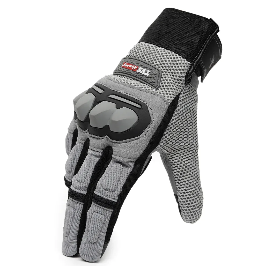 TVS Racing Xplorer Riding Gloves for Men – PVC & Carbon Protected, Touch Screen Compatible, & Visor Wiper Fingertips – Premium Bike Gloves for Riding Comfort (Neon)