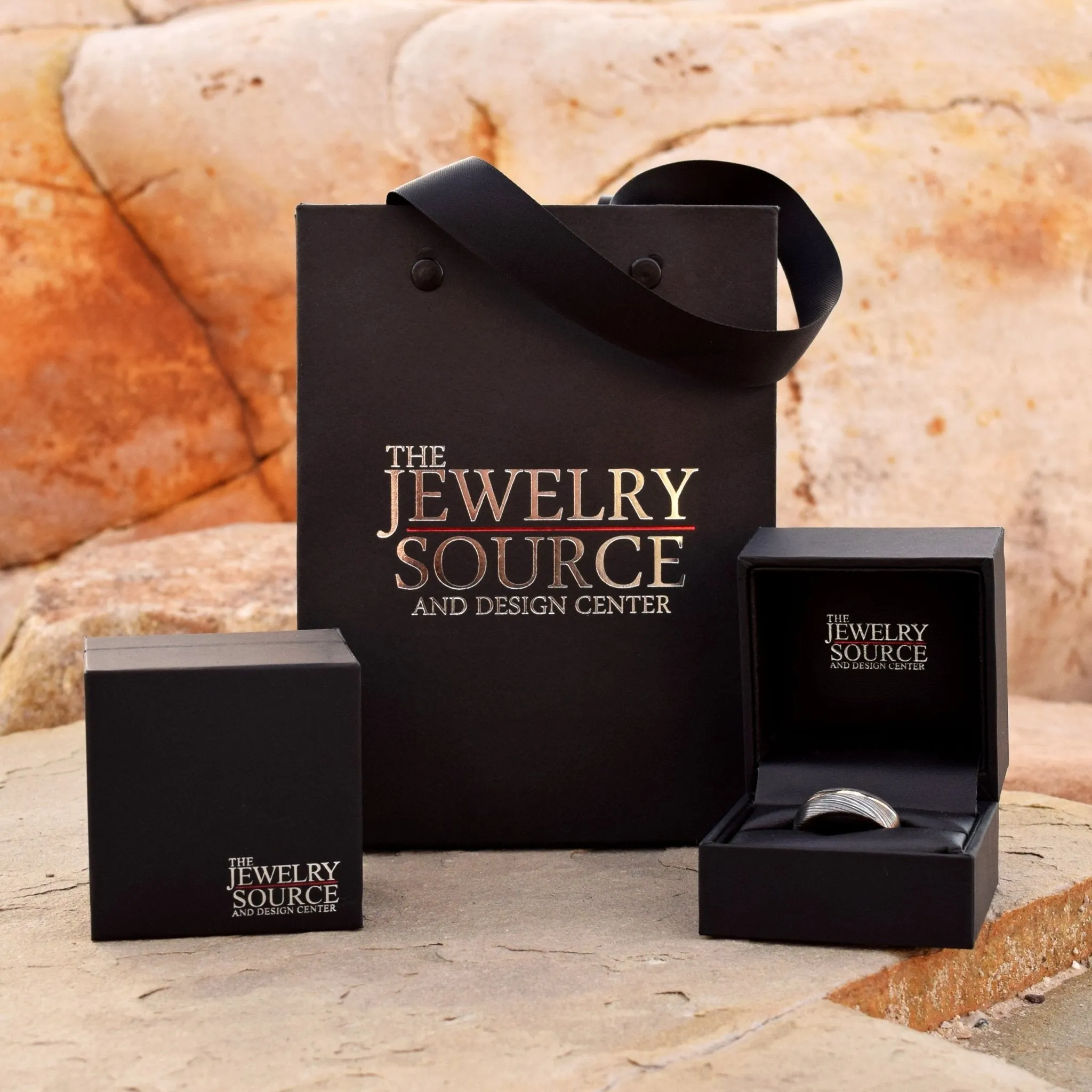Two-Tone Tire Tread Ring - Men's Rings