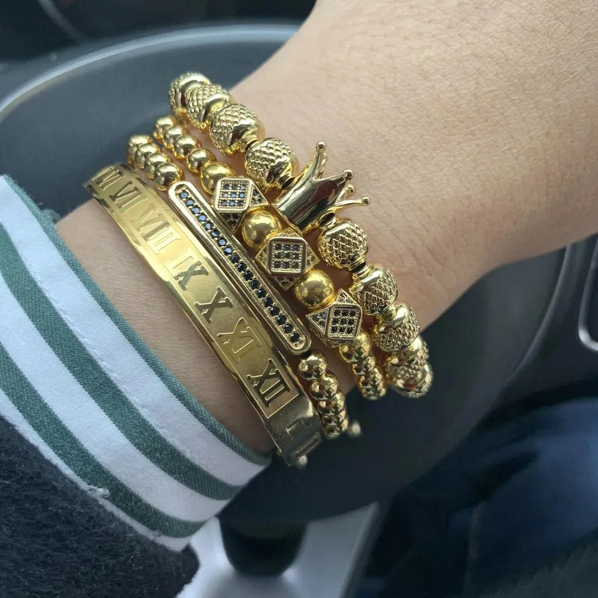 Unisex Royal King Luxury Bracelet 4pc/Set