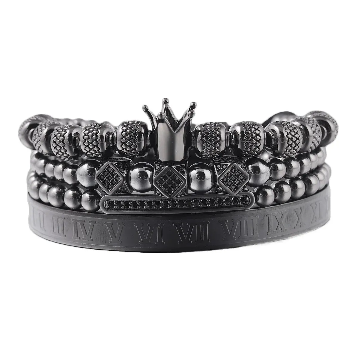 Unisex Royal King Luxury Bracelet 4pc/Set