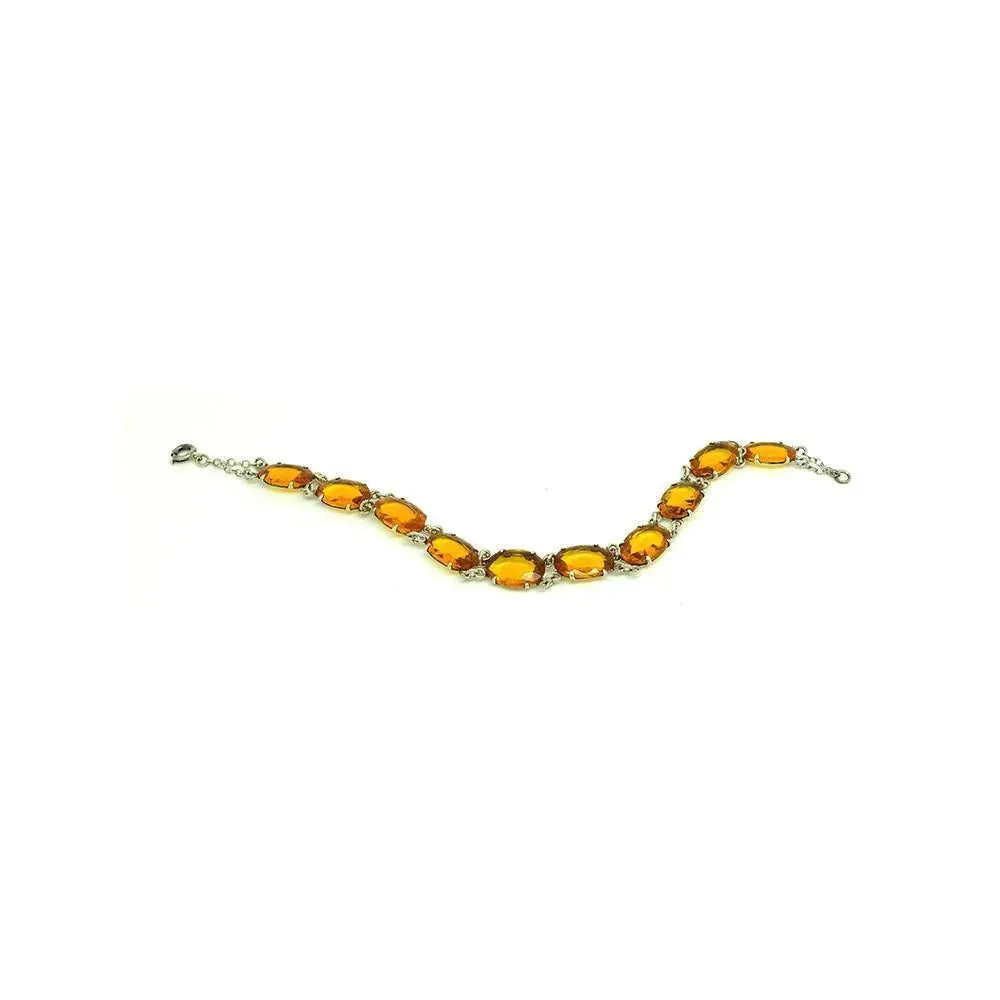 Vintage 1930's Bohemian Amber Glass Bracelet