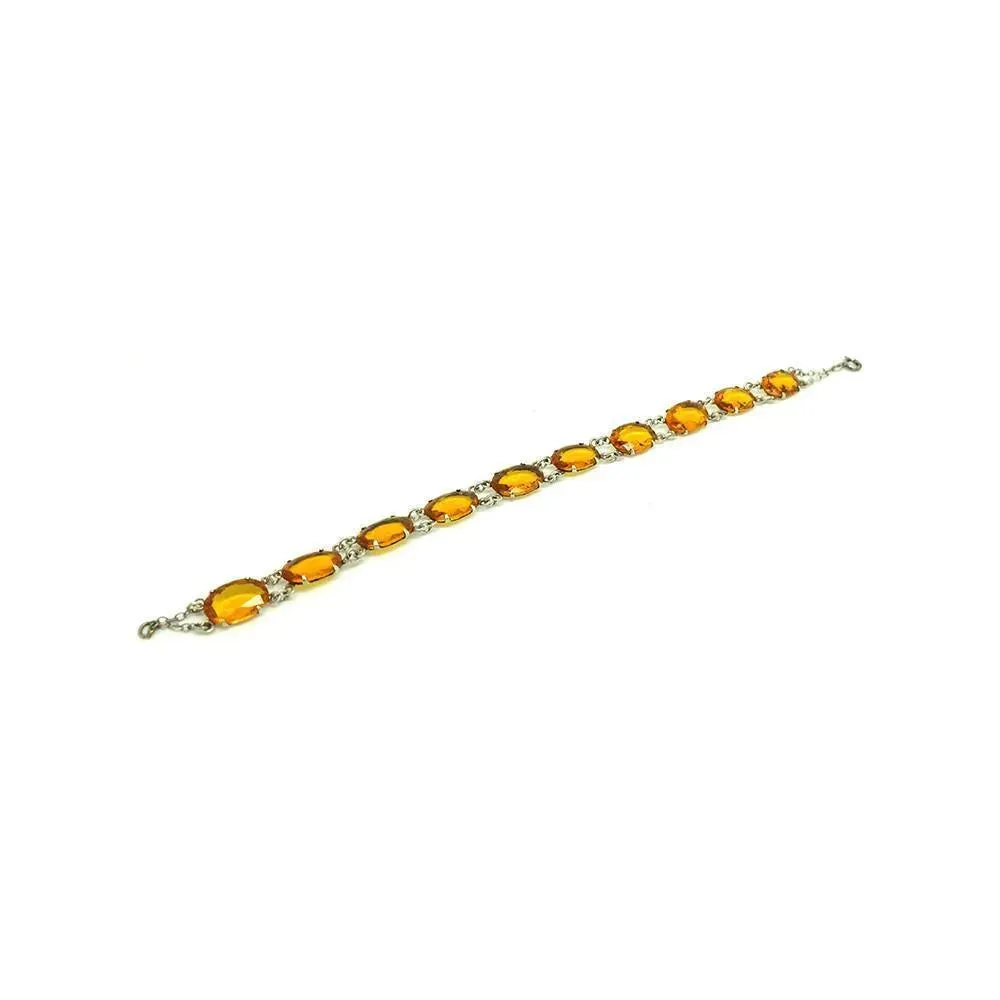 Vintage 1930's Bohemian Amber Glass Bracelet
