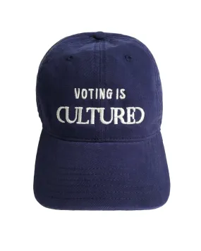 Voting is CULTURED Dad Hat in Prussian Blue