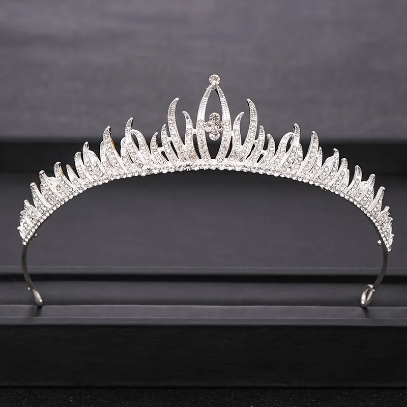 Wedding Crown Hairpiece adorned with Gold and Crystal Accents