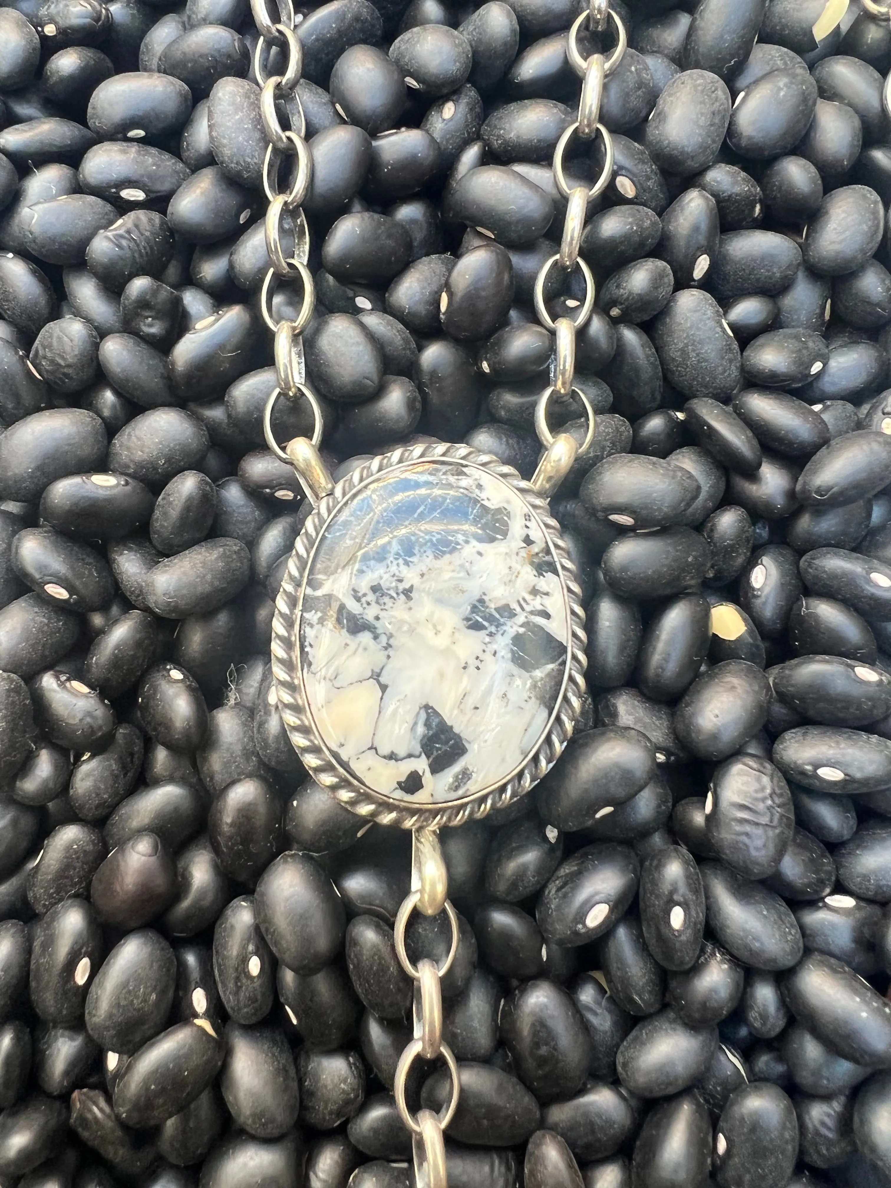 White Buffalo Lariat Necklace