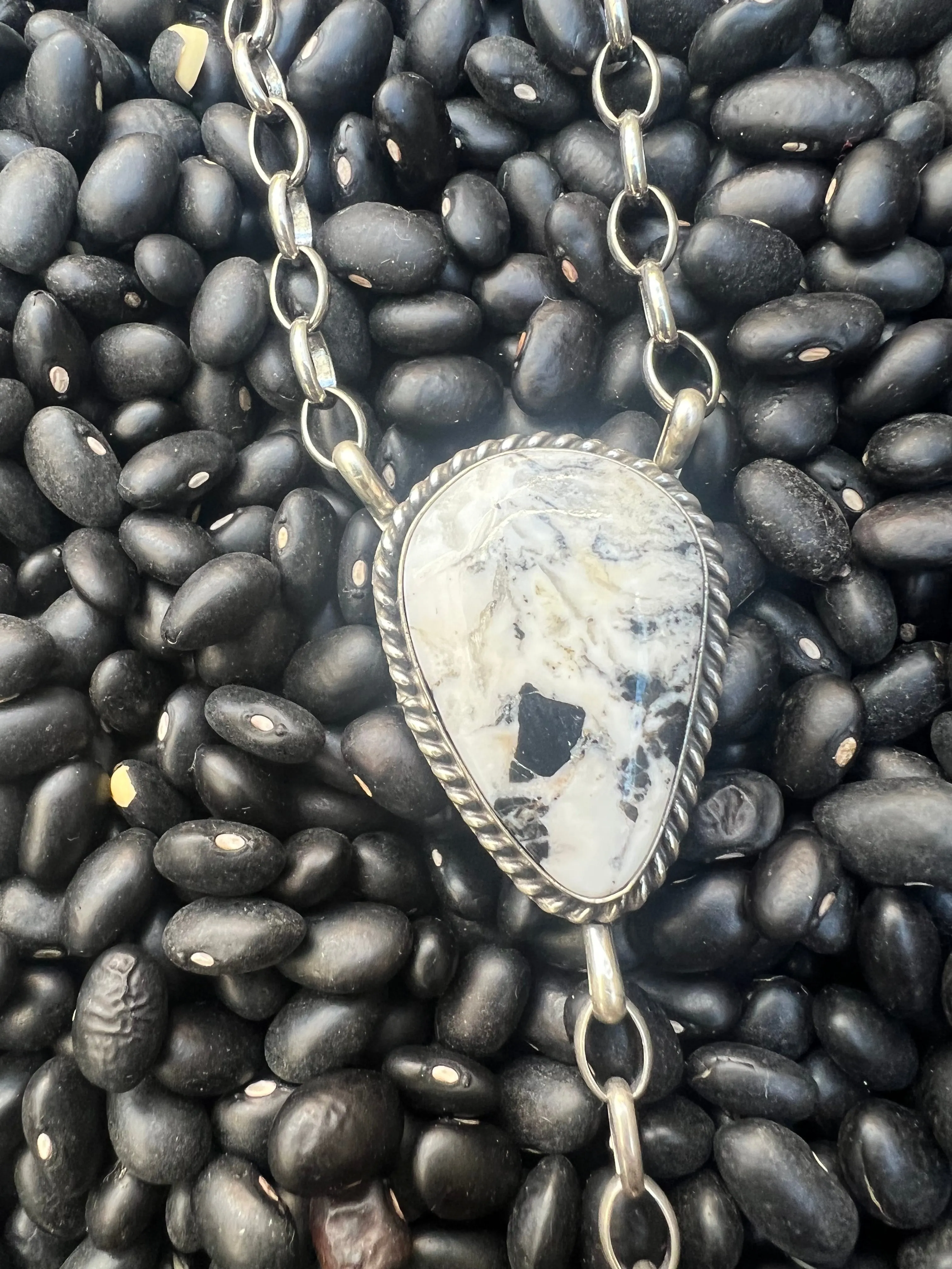 White Buffalo Lariat Necklace