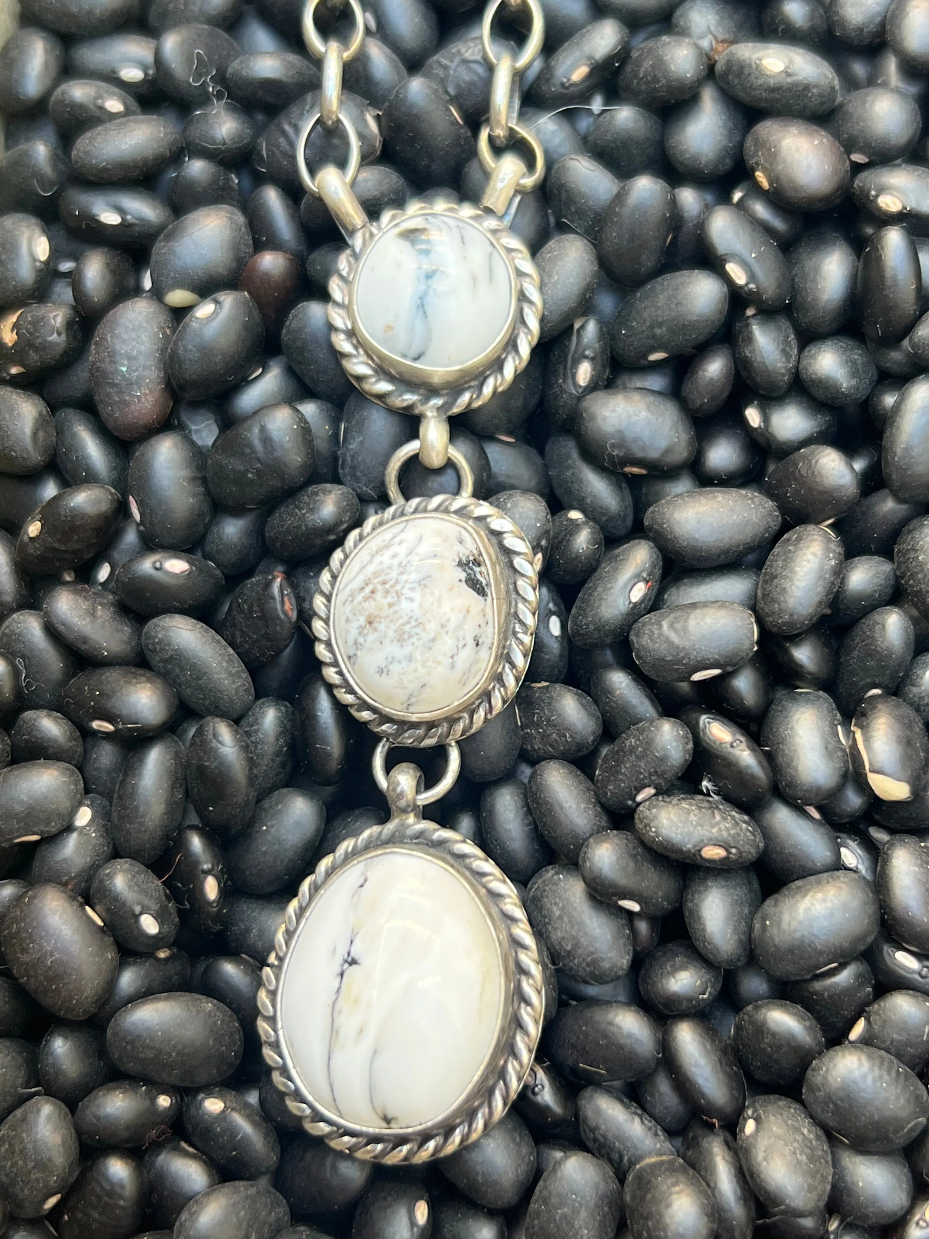 White Buffalo Lariat Necklace