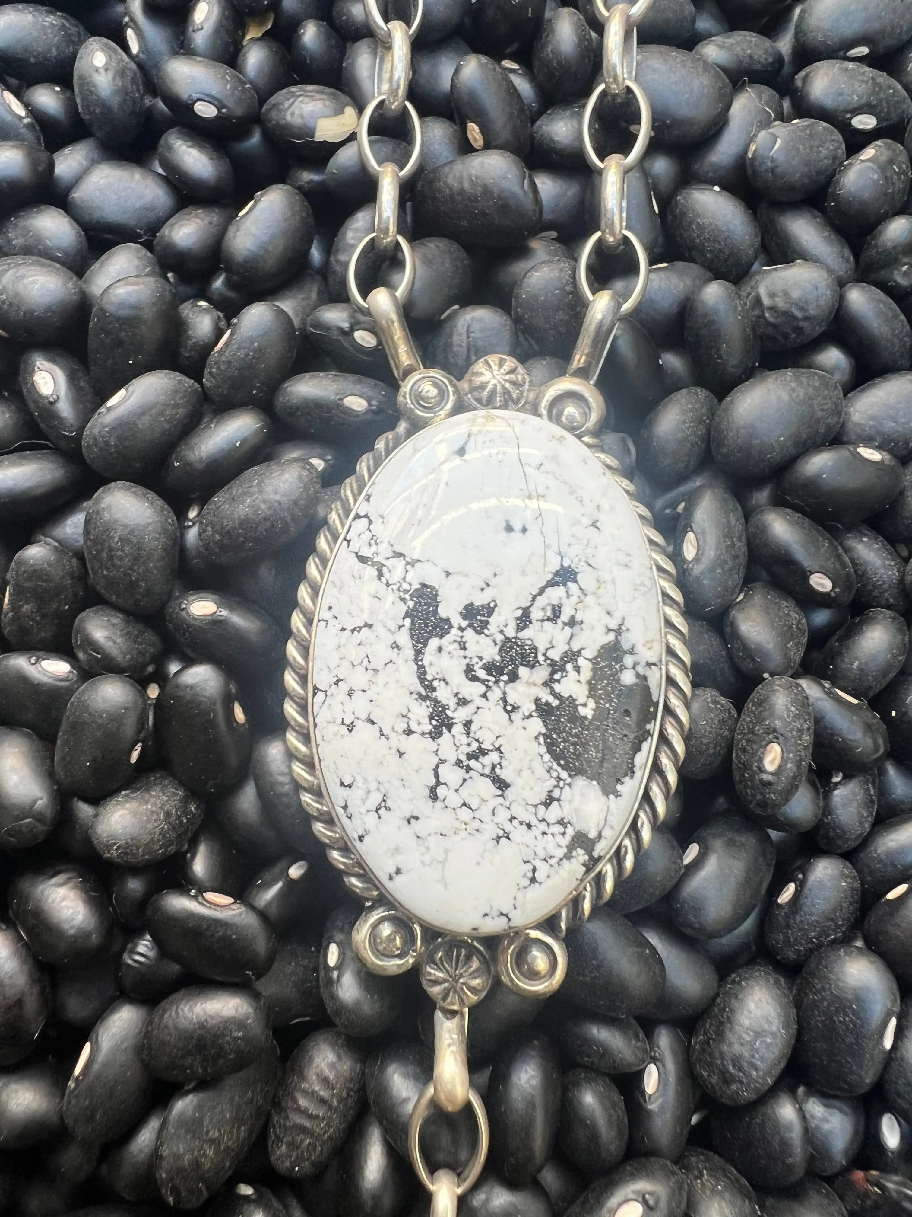 White Buffalo Lariat Necklace