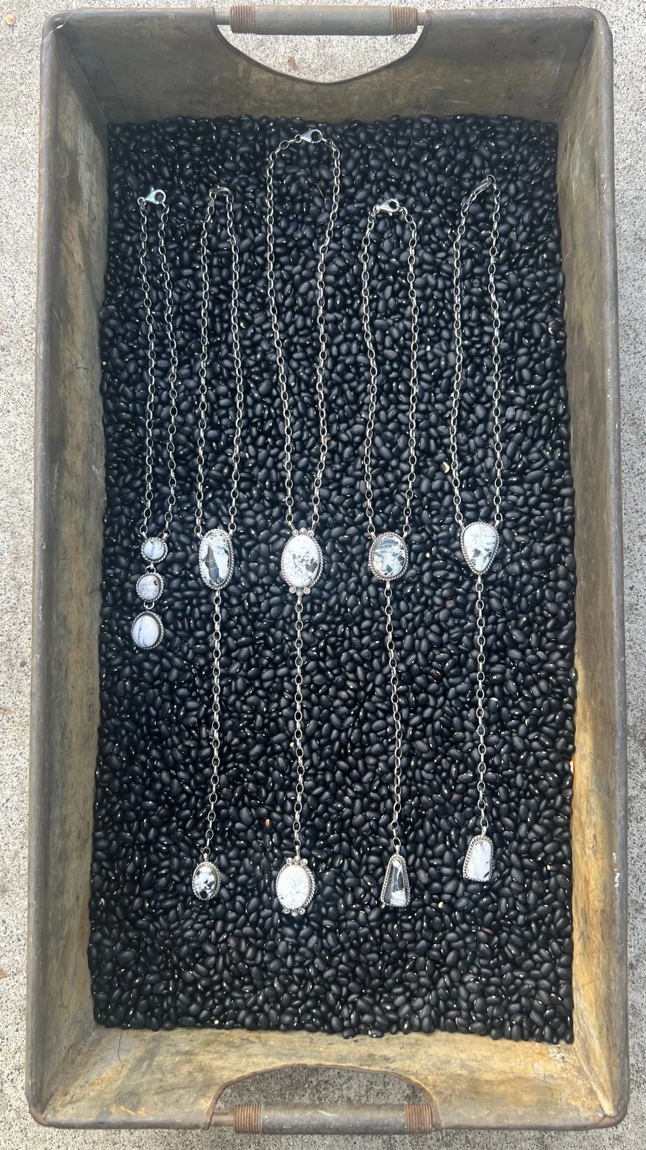 White Buffalo Lariat Necklace