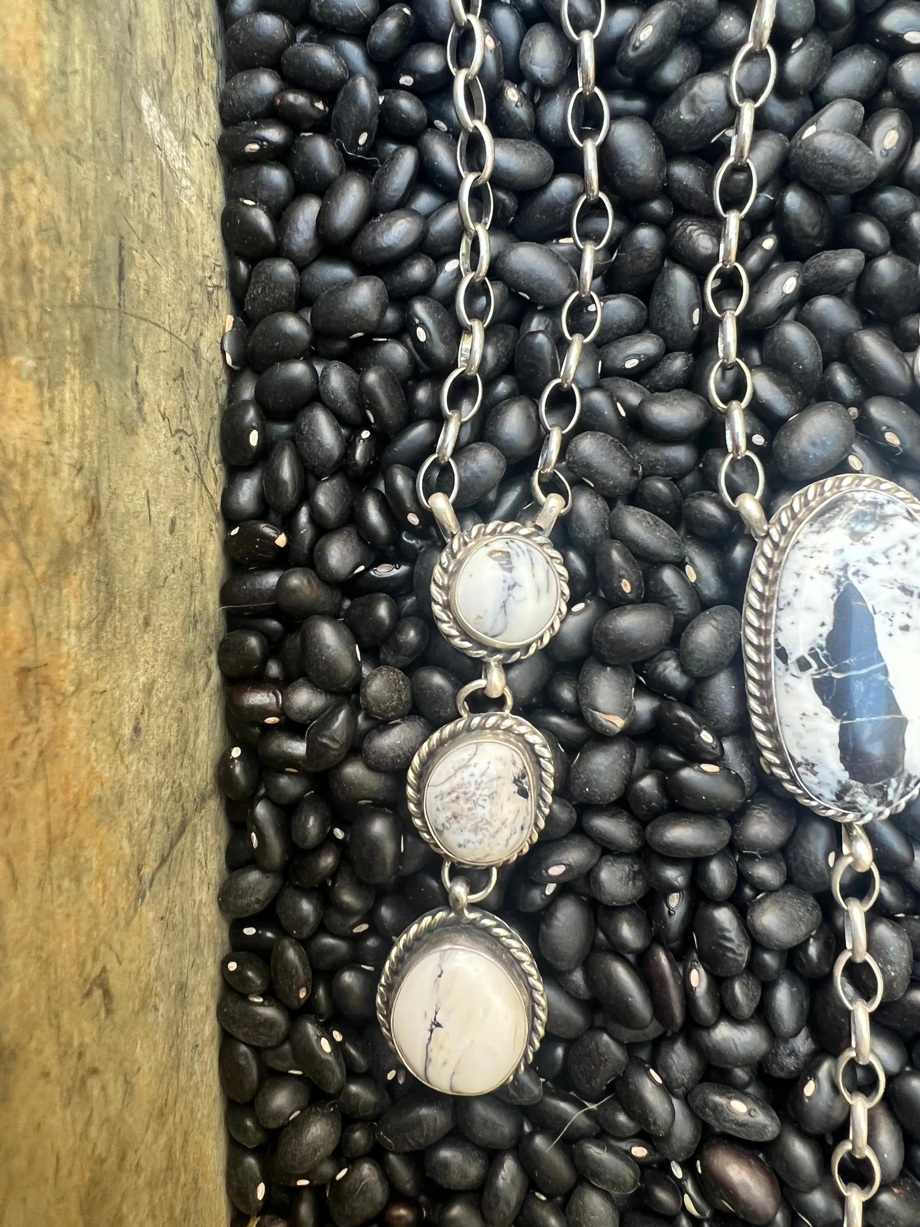 White Buffalo Lariat Necklace