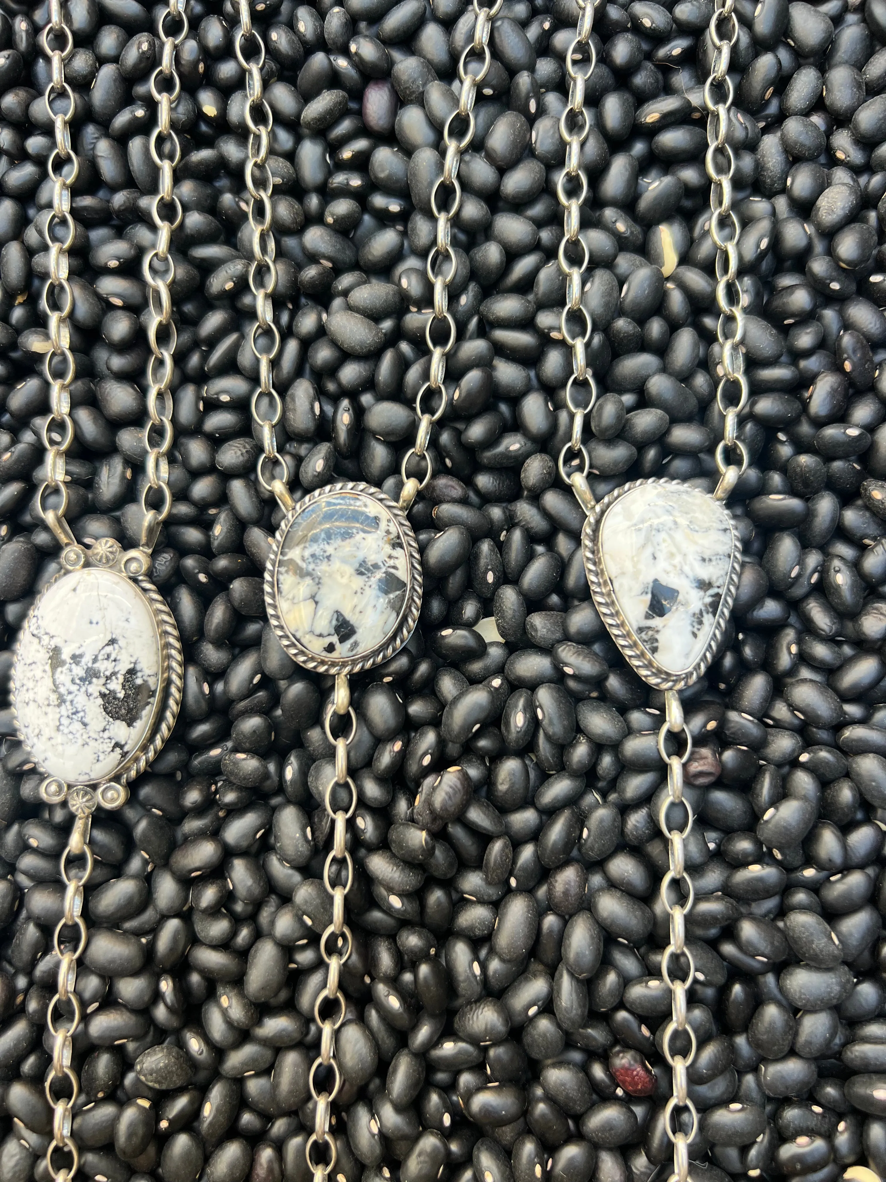 White Buffalo Lariat Necklace