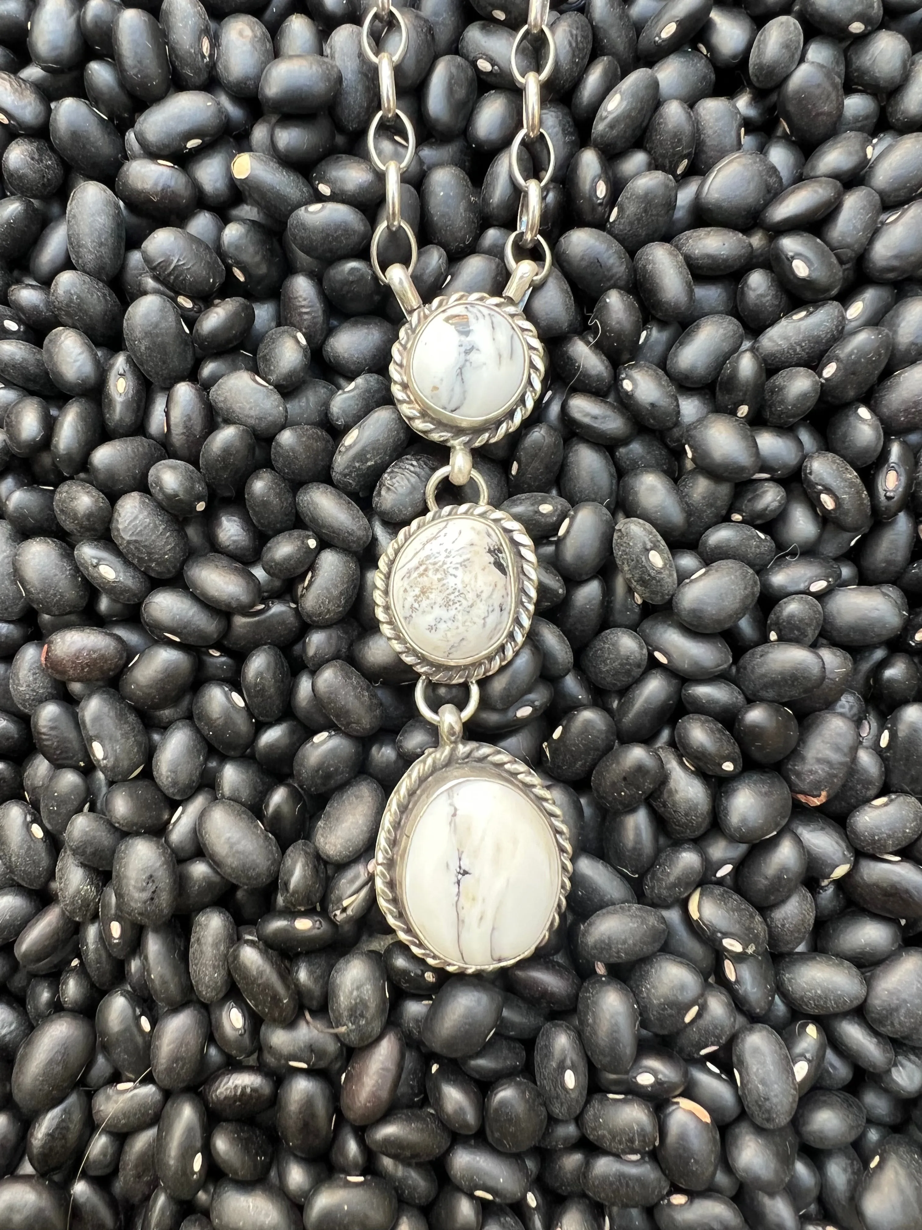 White Buffalo Lariat Necklace