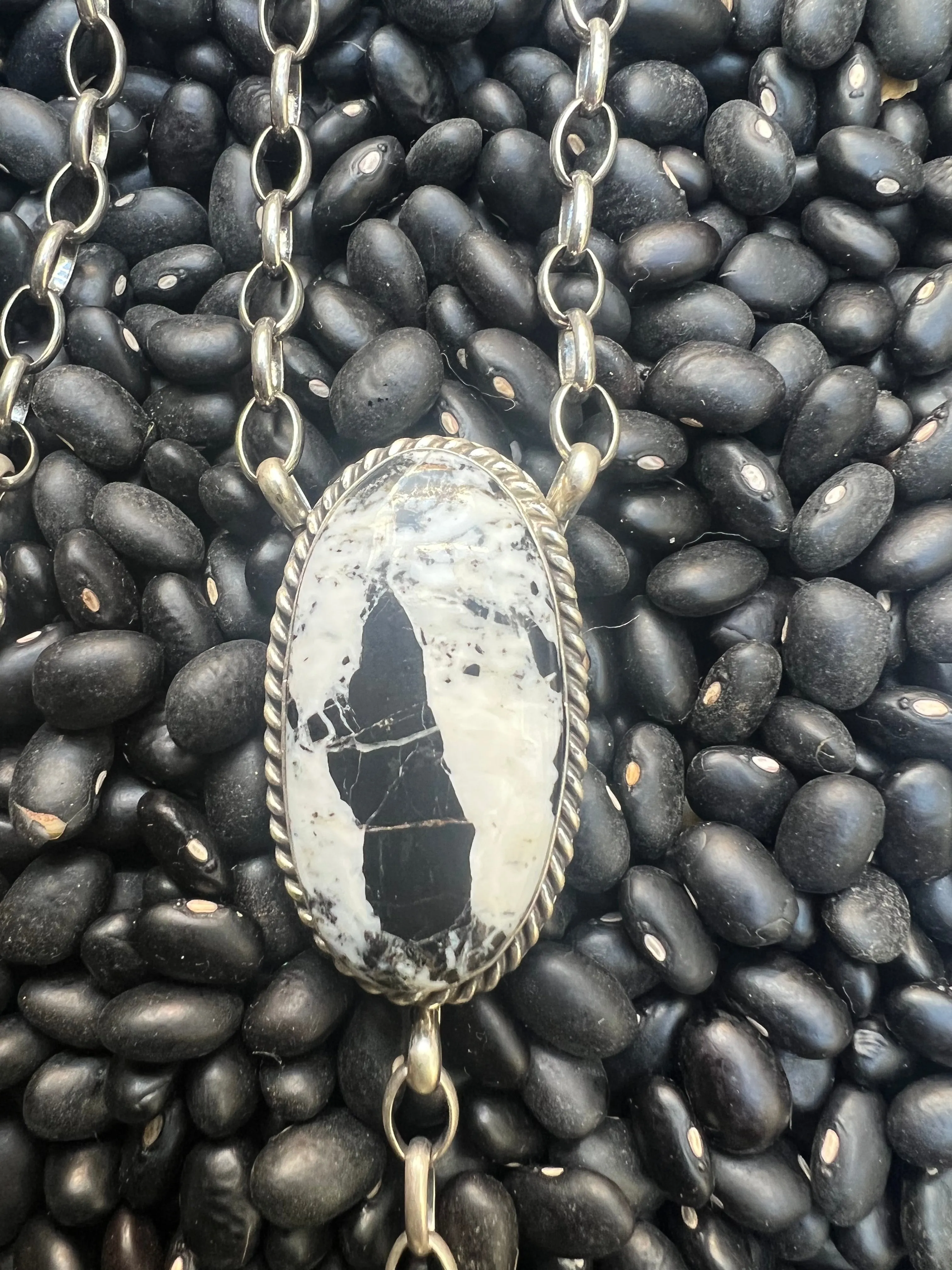 White Buffalo Lariat Necklace
