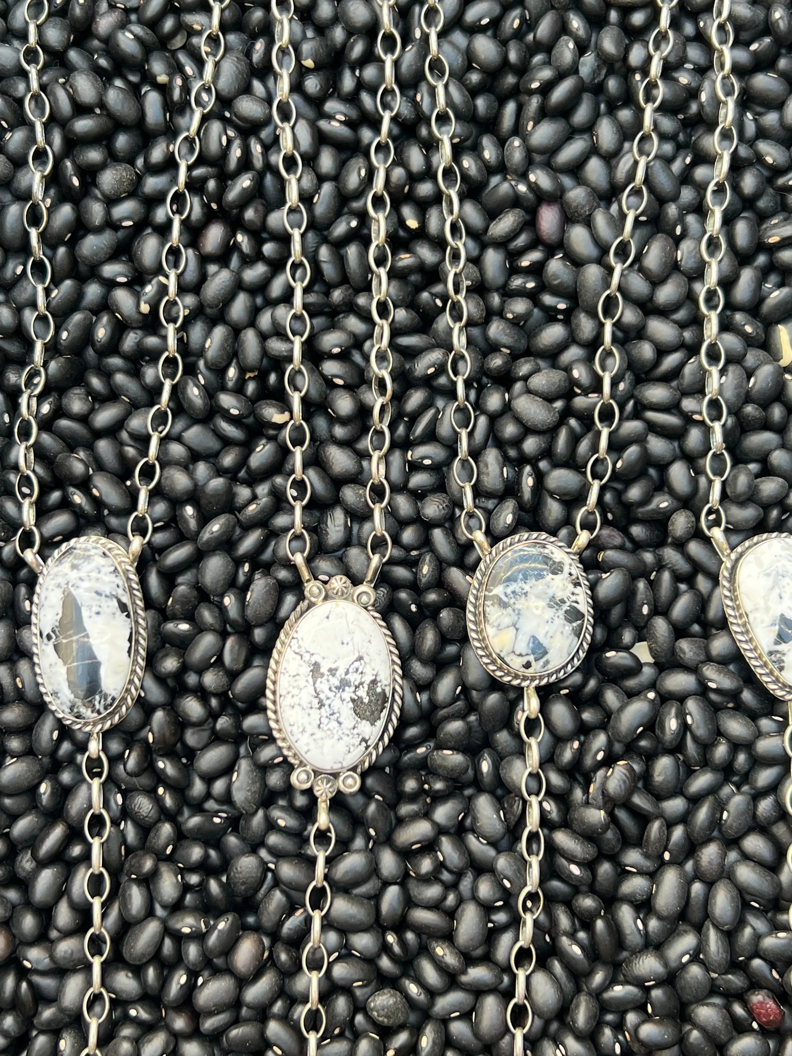 White Buffalo Lariat Necklace