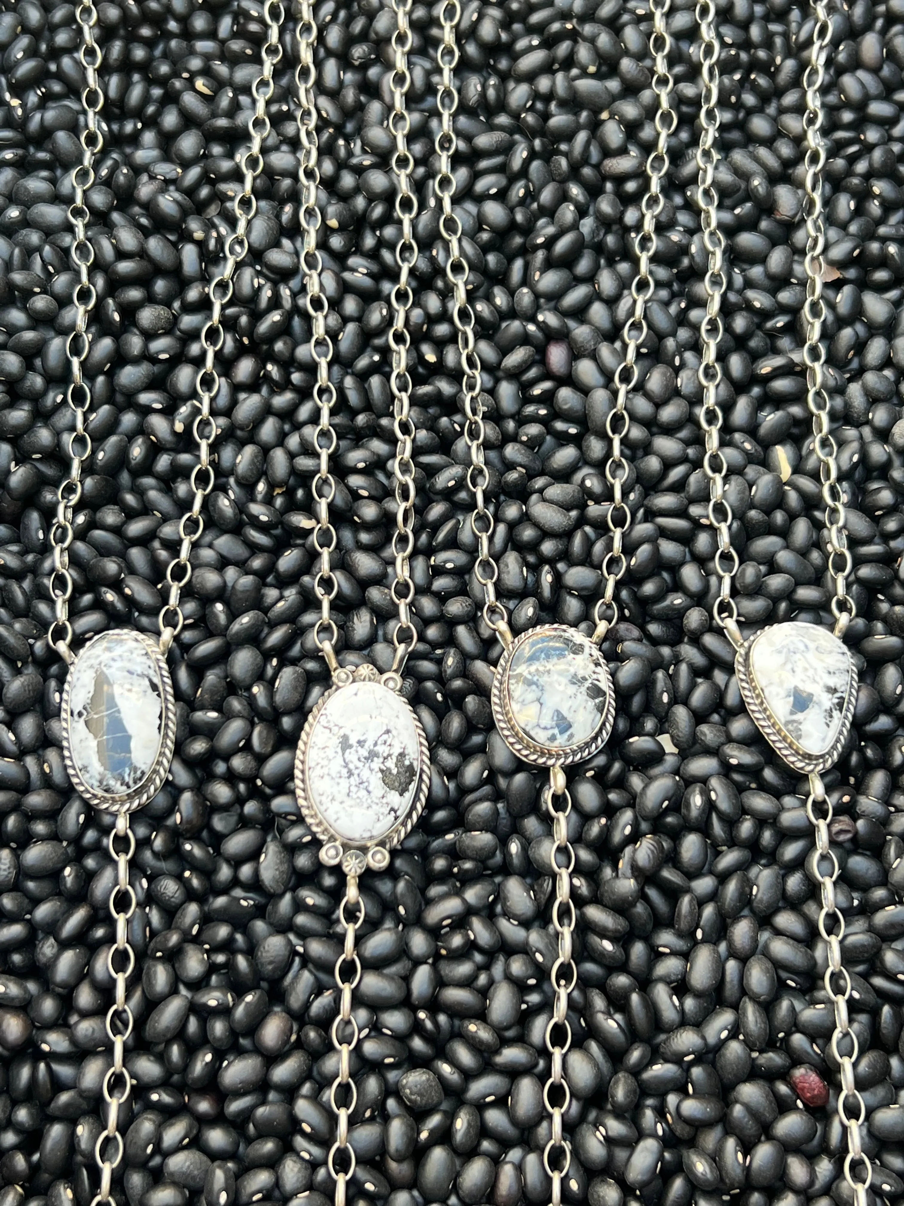 White Buffalo Lariat Necklace