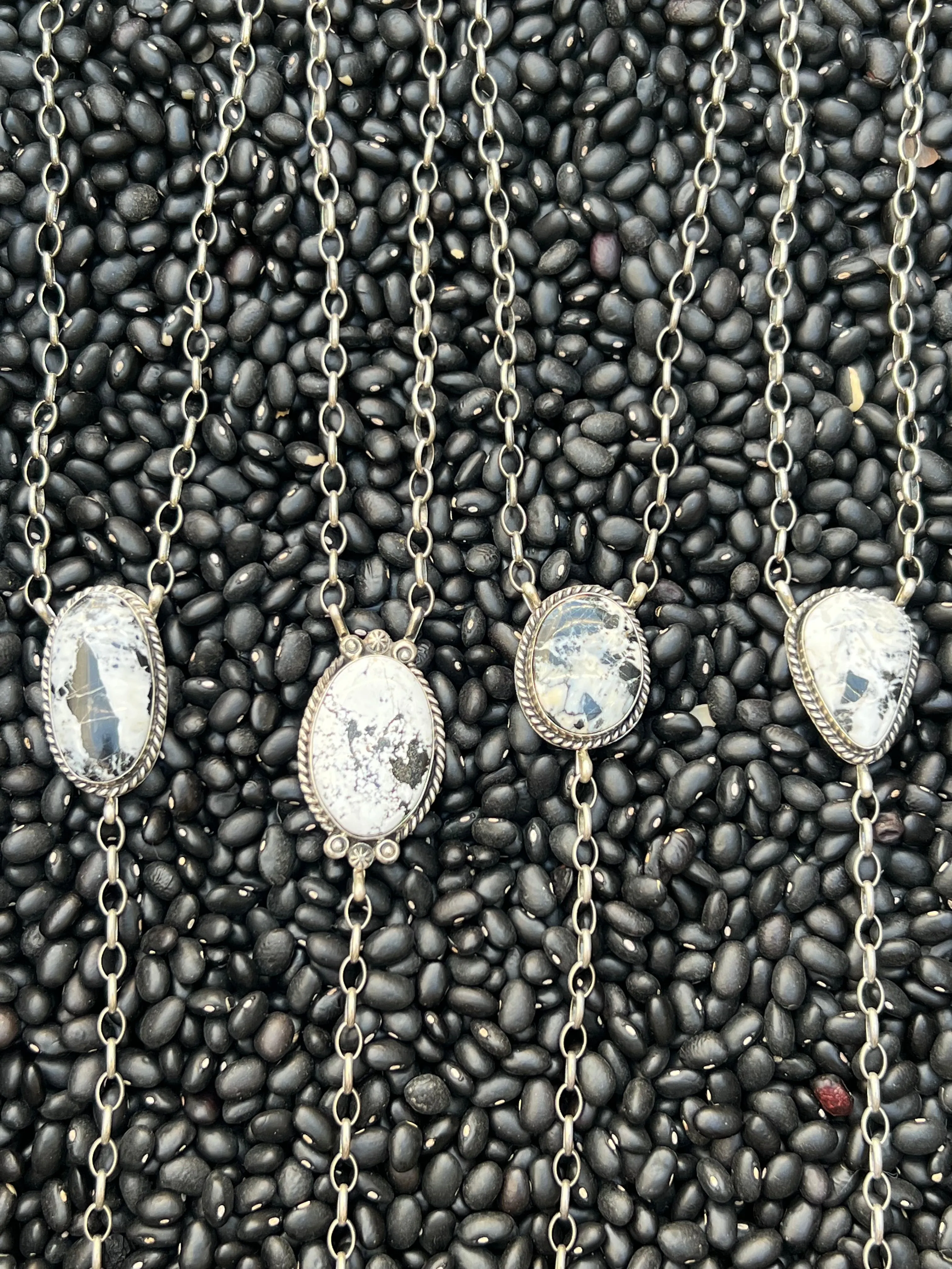 White Buffalo Lariat Necklace