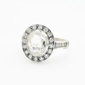 White Topaz Ring - Sparkly Diamond Ring - Vintage Statement Ring