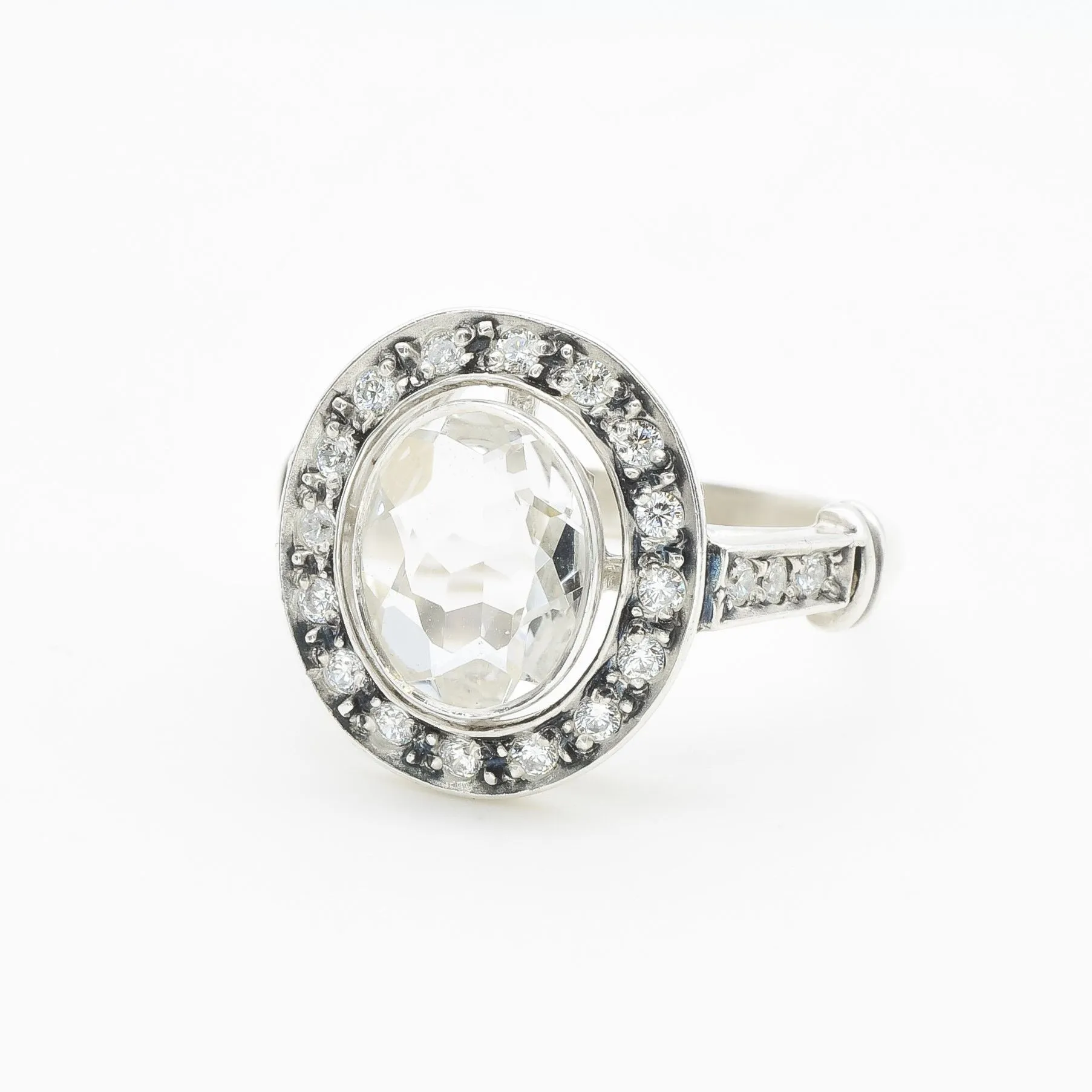 White Topaz Ring - Sparkly Diamond Ring - Vintage Statement Ring