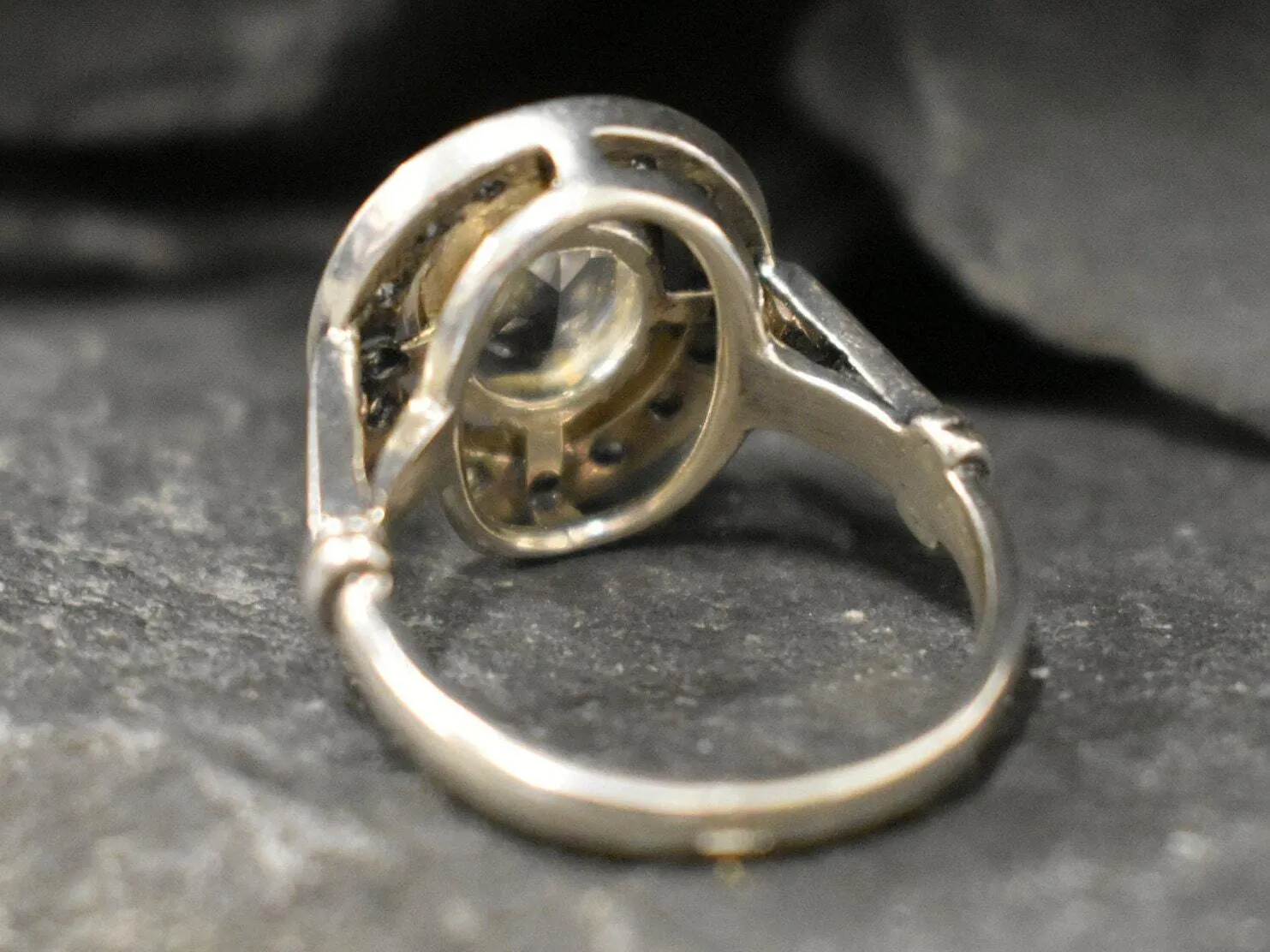 White Topaz Ring - Sparkly Diamond Ring - Vintage Statement Ring