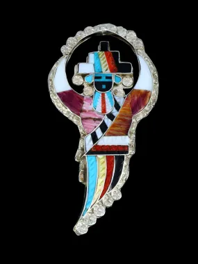 Zuni Inlay Rainbow Dancer Pin/Pendant
